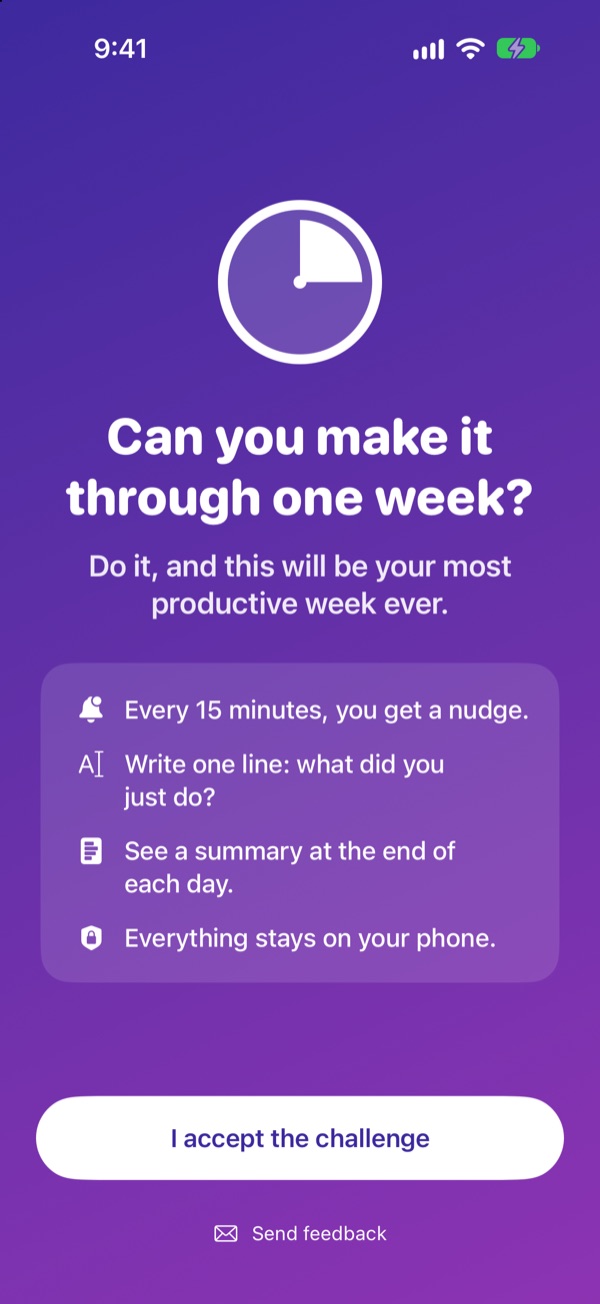 The challenge: can you make it through one week?